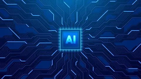 Futuristic concept of AI chip 스톡 일러스트