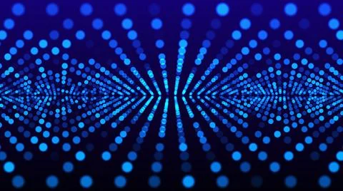 Futuristic Concept Blue Light Disco Perspective Dots Grid Design Pattern  Stock Illustration