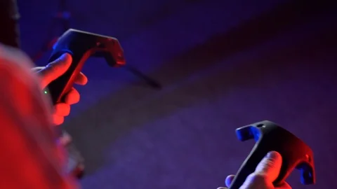 Futuristic concept: Close up man using augmented reality equipment. Stock Footage 124362257