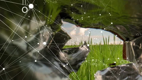 Futuristic concept combining chemical structures and network connections... Stock Footage 340116105