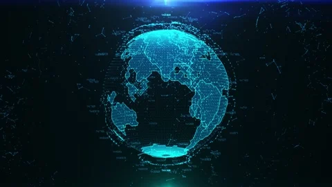 Futuristic Concept Globe 3d render Stock Footage 219628142