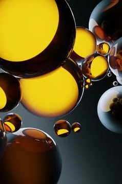 Futuristic concept of interaction of glowing glass neon scers in the concept  Stockillustratie