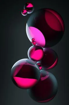Futuristic concept of interaction of glowing glass neon scers in the concept  イラスト素材