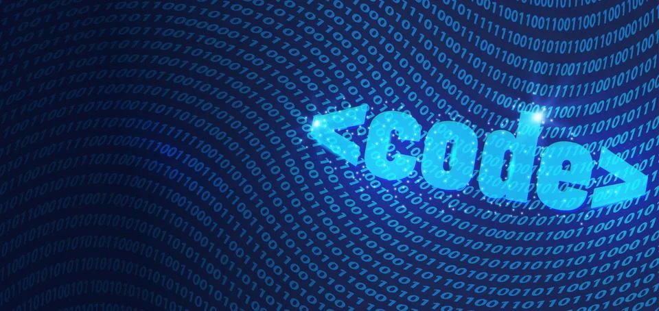 Futuristic concept for programming binary languages. Stockillustratie