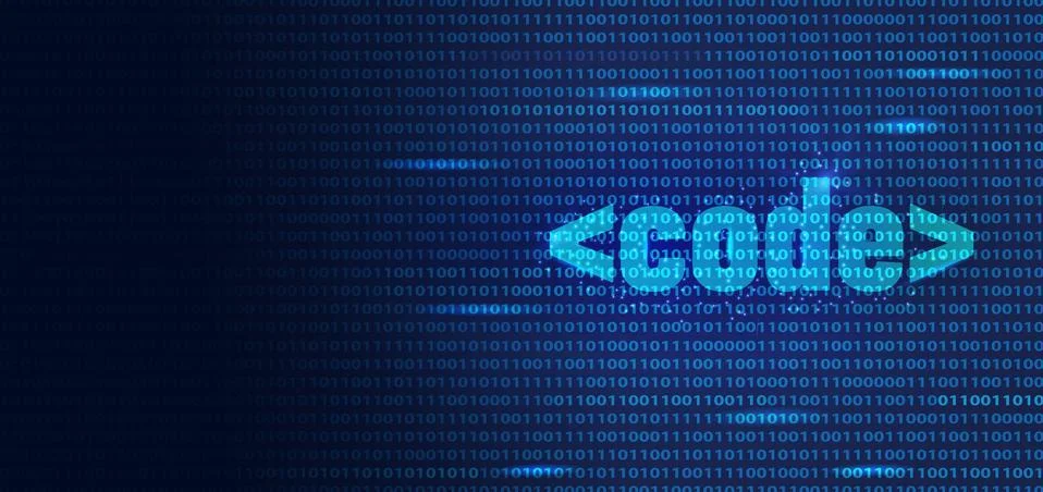 Futuristic concept for programming binary languages. Stock Illustration