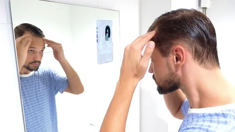 Futuristic concept of smart gadgets. smart mirror, with the function of 스톡 동영상 103518087