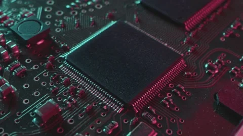 Futuristic Concept Visualization: Circuit Board CPU Processor Microchip Starting Stock Footage 160102746