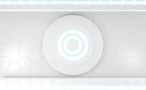Futuristic concept white abstract podium showcase. 3D rendering Stock Illustration