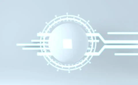 Futuristic concept white abstract podium showcase. 3D rendering Stock Illustration