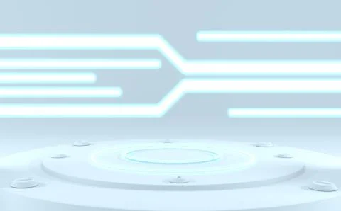 Futuristic concept white abstract podium showcase. 3D rendering Stock Illustration