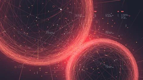 Futuristic connected dots and lines polygons plexus, information flow process Stock Illustration