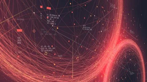 Futuristic connected dots and lines polygons plexus, information flow proce.. Stock Illustration