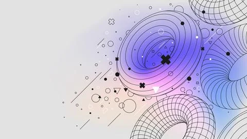 Futuristic connection structure lowpoly figures torus structure, Vector poste Stock Illustration