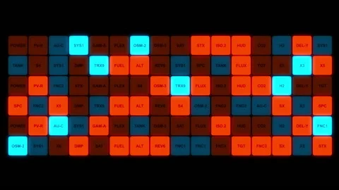 Futuristic control panel matrix with glo... | Stock Video | Pond5
