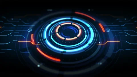 Futuristic core element with electronic circuit motion. Видео 137066886