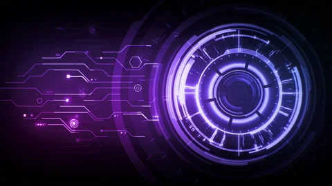 Futuristic core hud concept with electronic circuit. Video stock 137067170