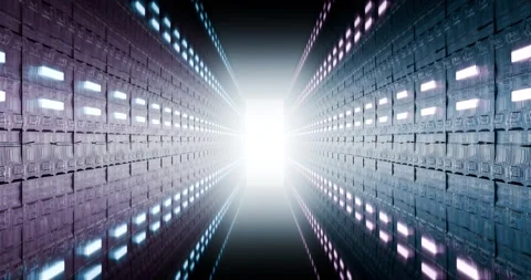 Futuristic Corridor with Glowing Lights looping animation Stock Footage 318848182