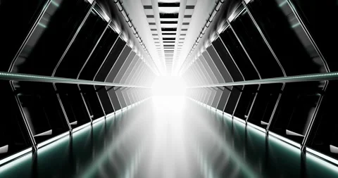 Futuristic Corridor with Glowing Lights looping animation Stock Footage 318851220