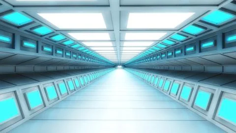 Futuristic corridor 스톡 일러스트