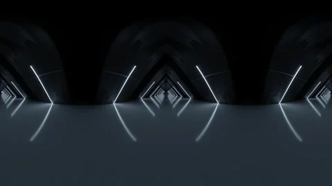 Futuristic Corridor with Neon Reflections 4k 60fps 360 vr looping animation Vidéo 311414313