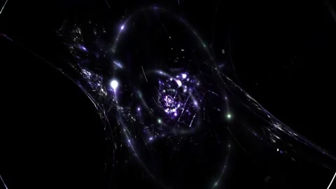 Futuristic Cosmic Glowing Particle Spiral Tunnel Abstract Motion Background Stock Footage 346155386