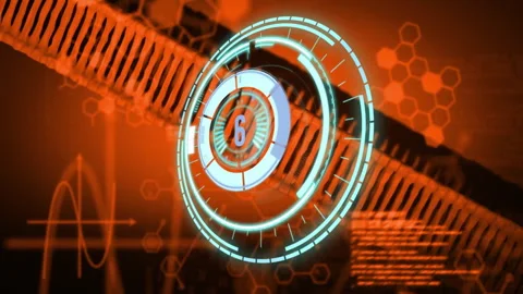 Futuristic countdown animation over DNA strand and digital data background Stock-Footage 303608285