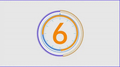 Futuristic Countdown Circle from 10 to 1 Animation with Alpha Channel Stock Footage 333244980