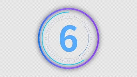 Futuristic Countdown Circle from 10 to 1 Animation with Alpha Channel Stock Footage 333245449