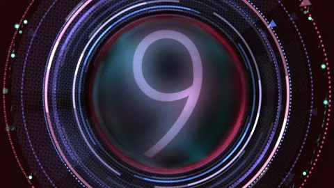 Futuristic Countdown Neon HUD Digital Data Video stock 321694746