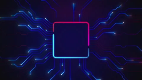 Futuristic CPU Microchip Animation Stock Footage 321004722