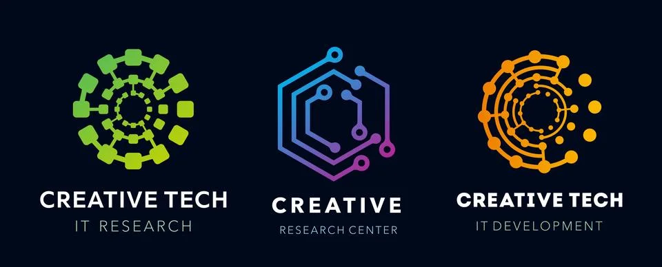 Futuristic creative tech network and modern icons Stock Illustration
