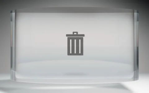 Futuristic crystal display trash delete on top 스톡 일러스트