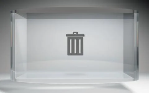 Futuristic crystal display trash delete Stockillustratie