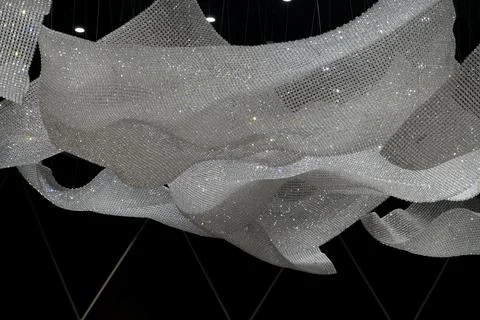 Futuristic Crystal Light Installation Stock Photos