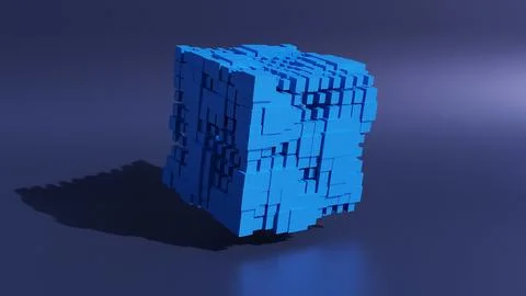 Futuristic cube formation. Abstract 3D render Stockillustratie