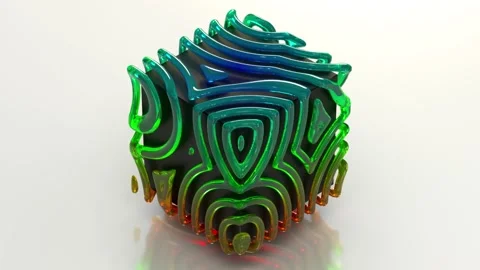 Futuristic Cube Morph 2 4K Stock Footage 264963493