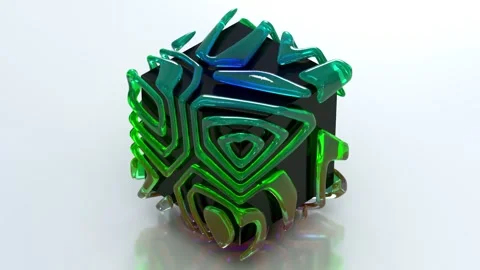 Futuristic Cube Morph 3 4K Stock Footage 264963492