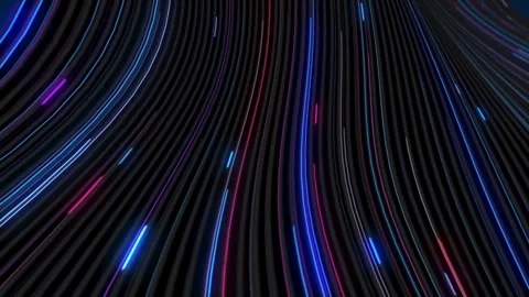 Futuristic Curved Light Trails  Abstract Speed and Motion Background Stock Footage 304945333