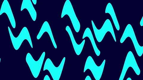 Futuristic cyan chevron wave motion background with minimal digital pattern Stock Footage 335959654