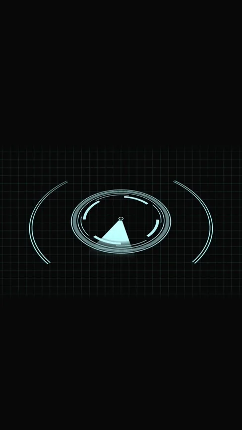 Futuristic Cyan Circular HUD Element with Grid Background and Pointer heads.. Stock Footage 321725220