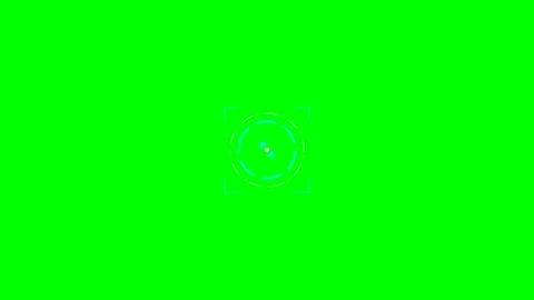 Futuristic cyan circular interface element isolated on a vibrant green screen Stock Footage 340902653