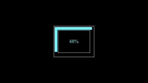 Futuristic cyan color loading bar animation from 0% to 100% percent countdo.. Vídeo Stock 329594962