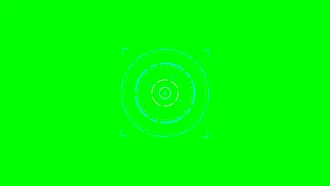 Futuristic cyan digital circular hud interface element on green screen back.. Stock Footage 340900661