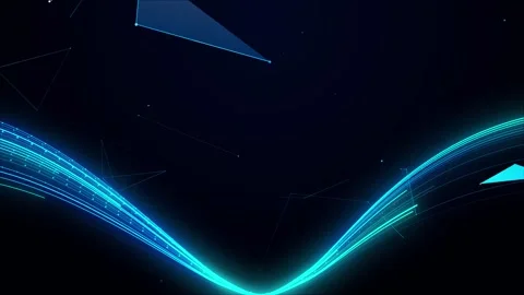 Futuristic Cyan Energy Wave Overlay with Flowing Neon Light Trails Stock Footage 344419281