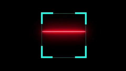 Futuristic cyan frame with red laser scan. 库存影片 331897789