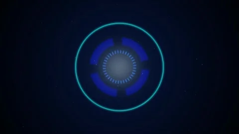 Futuristic cyan HUD core rotating seamless loop background Vídeos de archivo 344972283