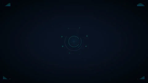 Futuristic Cyan HUD Dashboard with Rotating Rings Stock Footage 328354559