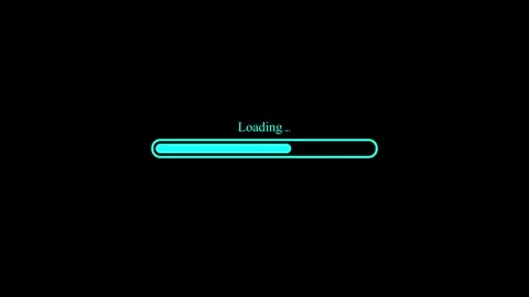 Futuristic Cyan Neon Loading Bar Progress Indicator Stock Footage 341781281
