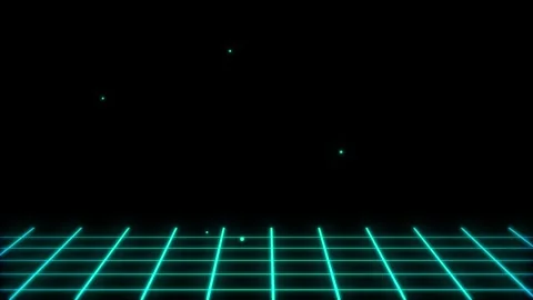 Futuristic Cyan Neon Wireframe Grid Motion Background Loop for Streaming Stock Footage 340961690