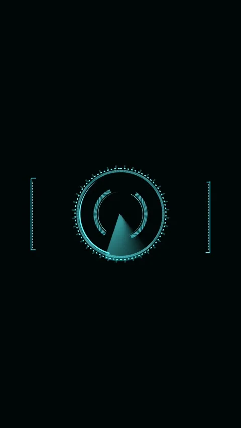 Futuristic cyan radar with circular interface elements and animated scannin.. Stock Footage 321725420